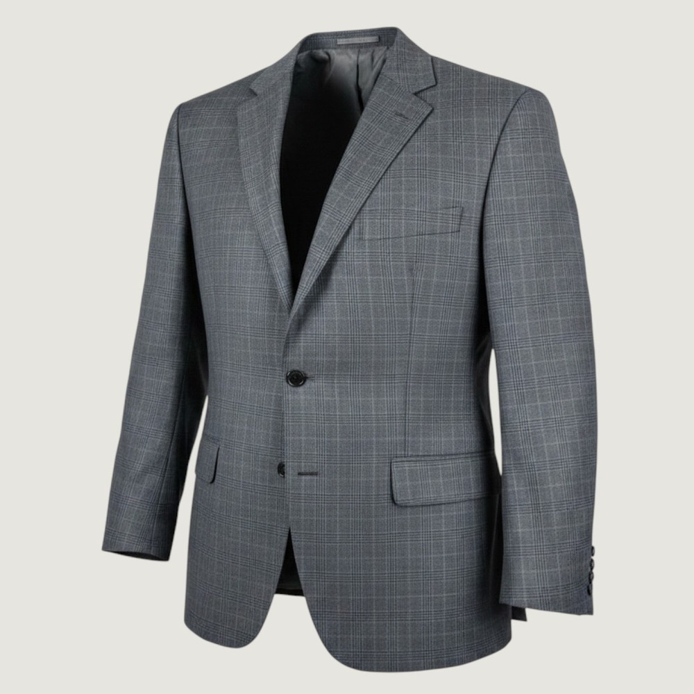 Lauren Ralph Lauren Blazer Men 48R Grey Glen Check Plaid Wool Blend   Jacket